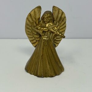 Vintage 3.5” IHI Solid Brass Angel Bell D3 Christmas